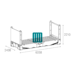Contenedor flat rack de 20 pies